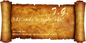 Tüskés Győző névjegykártya