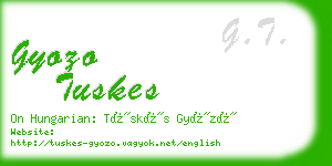 gyozo tuskes business card